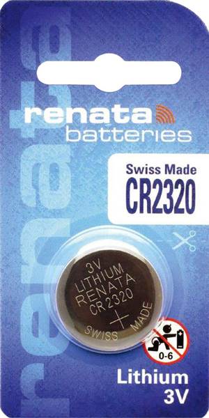 Renata CR2320, Lithium, 3V, 1-Pack.