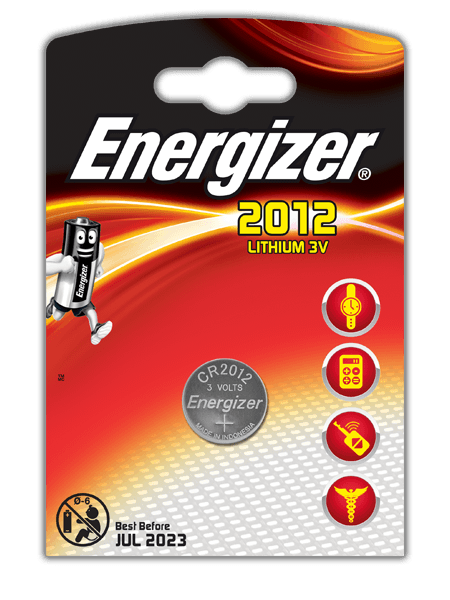CR2012, Lithium, 3 Volt, 1-Pack.