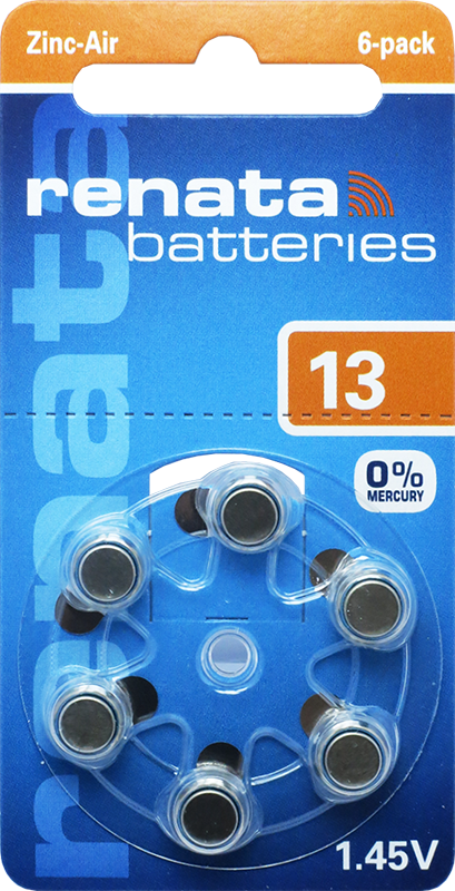 Hörapparatsbatteri Typ 13