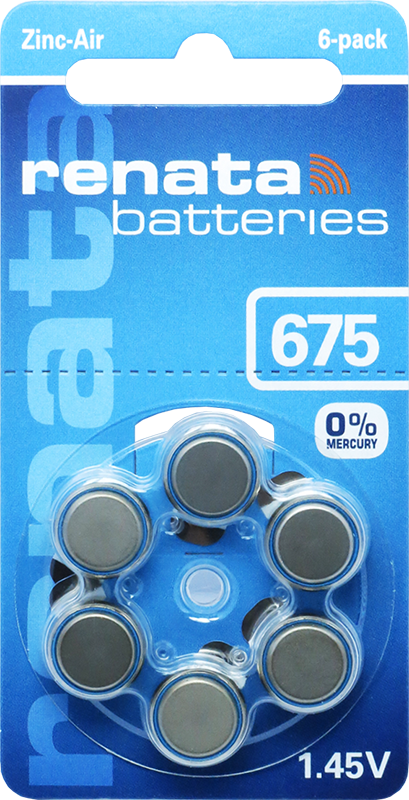 Hörapparatsbatteri Typ 675