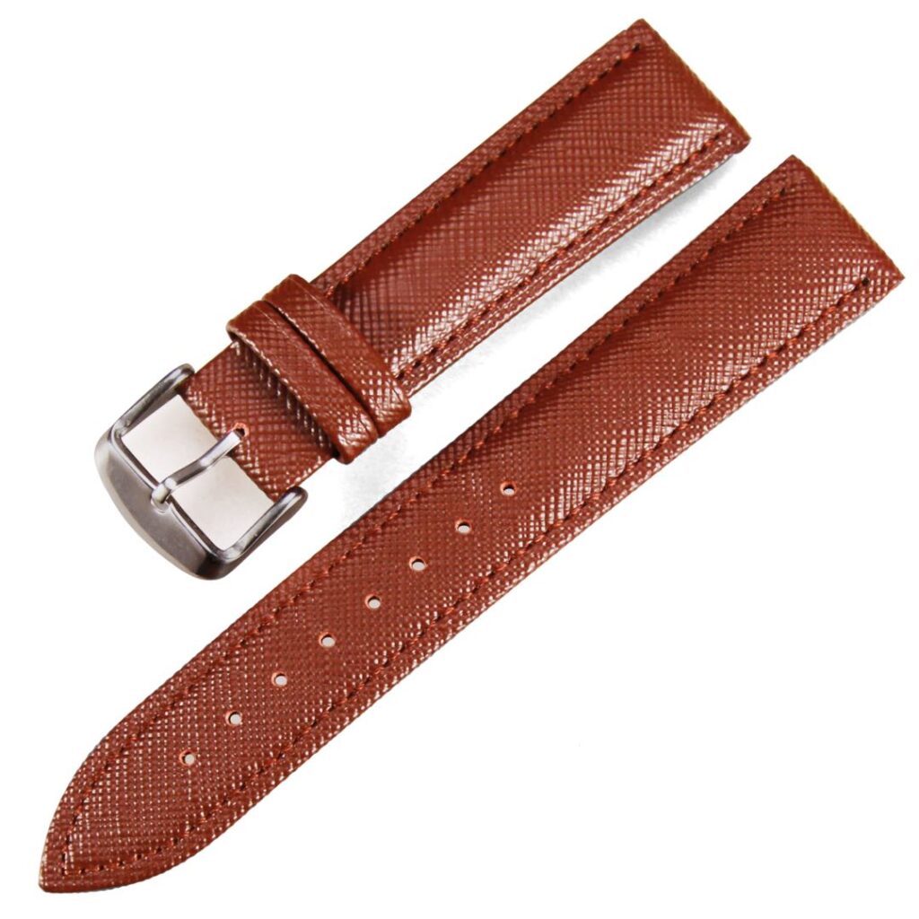 Klockarmband - brunt - Äkta kalvläder 20mm