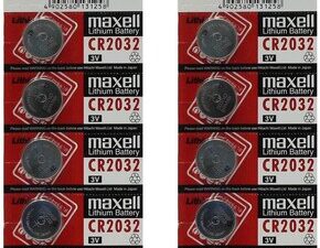 Maxell CR 2032, Lithium, 3V, 10-Pack.