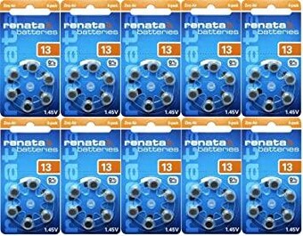 Renata Hörapparatsbatteri Typ 13, 10-Pack - 60 stycken