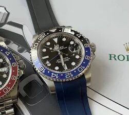 Rubber strap Passar till Rolex Submariner, GMT och Omega seamaster färg svart
